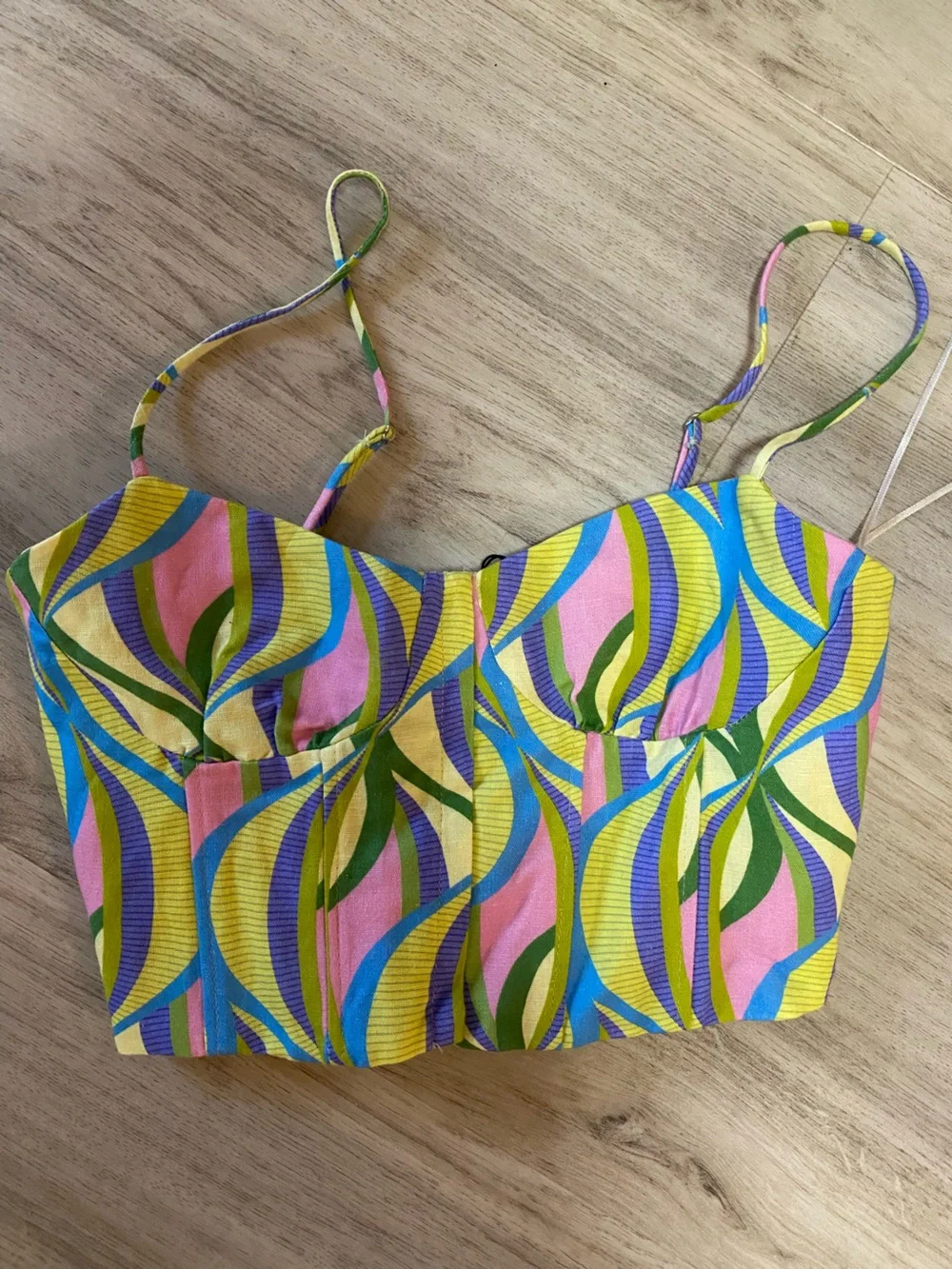Zara Multicolor Wave Print Crop Top & Pants Set - NWT never worn